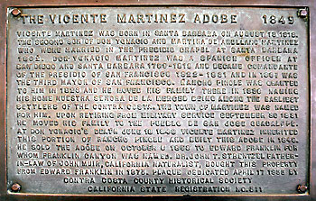 Commemorative Plaque for Vicente Martinez Adobe