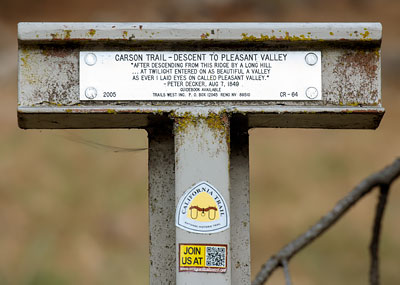 Carson Trail Marker 64: Descent to Pleasant Valley