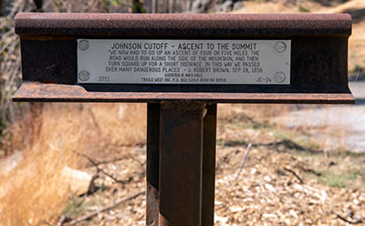 Johnson Cutoff Trail Marker 14: Ascent to the Summit