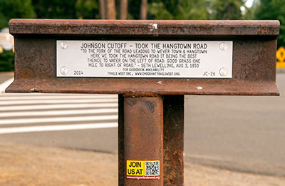 Johnson Cutoff Trail Marker 26: Hangtown Road