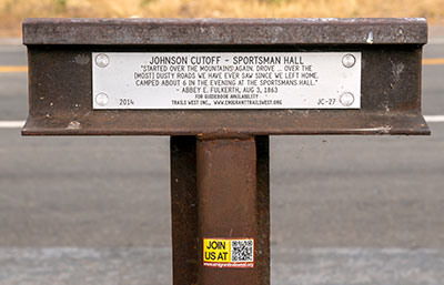 Johnson Cutoff Trail Marker 27: Sportsman Hall