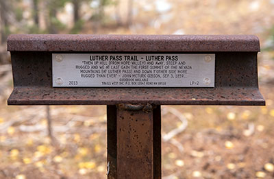Luther Pass Trail Marker 2: Luther Pass