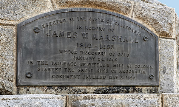 California Historical Landmark #143: James Marshall Gold Discovery Monument