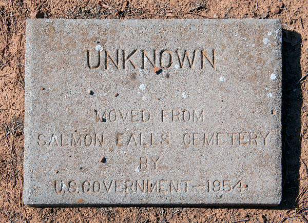 Grave Marker in Mormon Island Relocation Cemetery