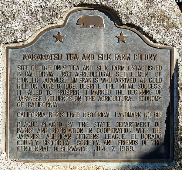 California Historical Landmark #815: Wakamatsu Tea and Silk Farm Colony