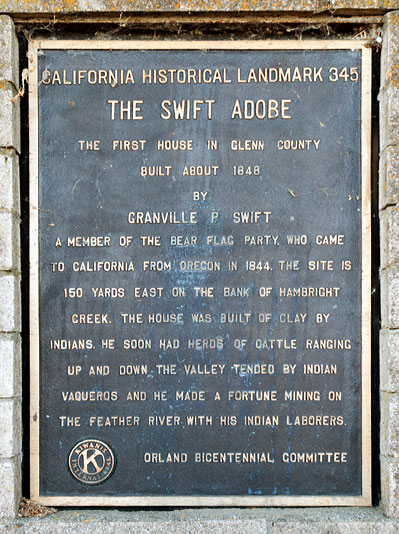 California Historical Landmark #345: Granville P. Swift Adobe