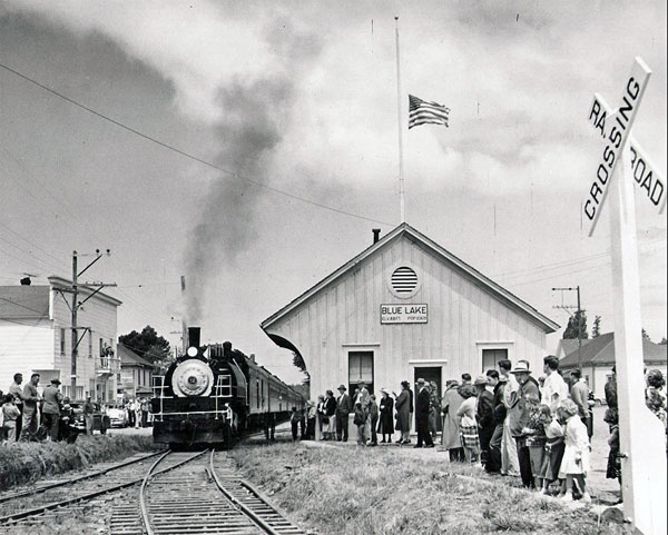 California Landmark 842: Arcata and Mad River Rail Road Company in Blue Lake