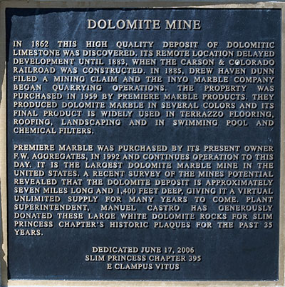 Historical Site in Inyo County, California: Dolomite Mine Near Keeler