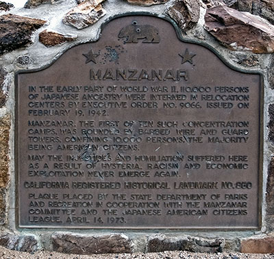 California Historical Landmark #850: Manzanar Japanese-American Relocation Center