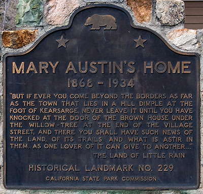 California Historical Landmark #229: Mary Austin Home