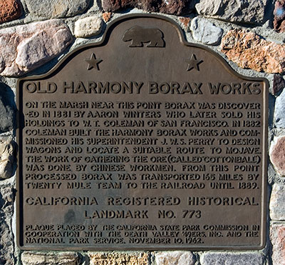California Historical Landmark #773: Harmony Borax Works