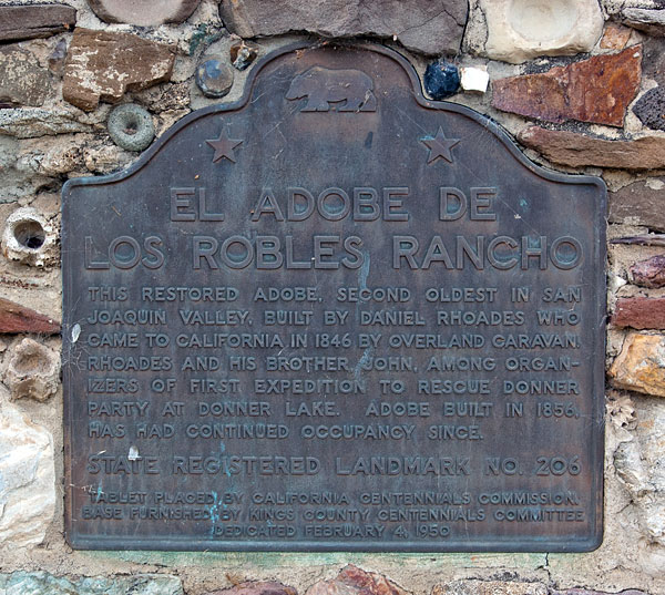 California Landmark 206: El Adobe de los Robles Rancho Near Lemoore