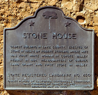 California Landmark 450: Stone House in Lake County