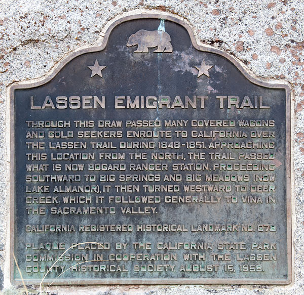 California Historical Landmark #678: Lassen Emigrant Trail, California