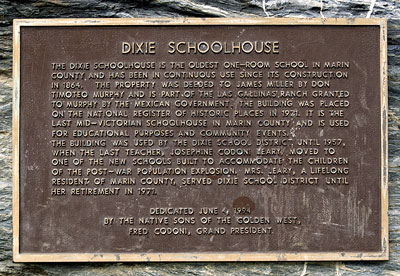 National Register #72000236: Dixie Schoolhouse in San Rafael