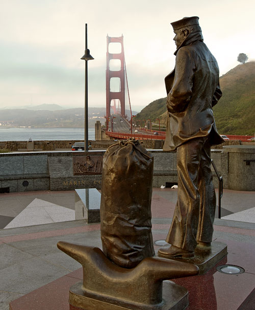Lone Sailor Memorial Overlooking the Golden Gate