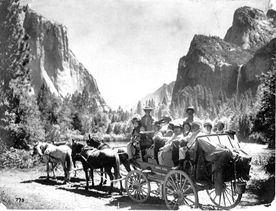 Yosemite Valley Stage Passengers at Valley View