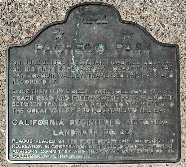 California Historical Landmark #829: Pacheco Pass
