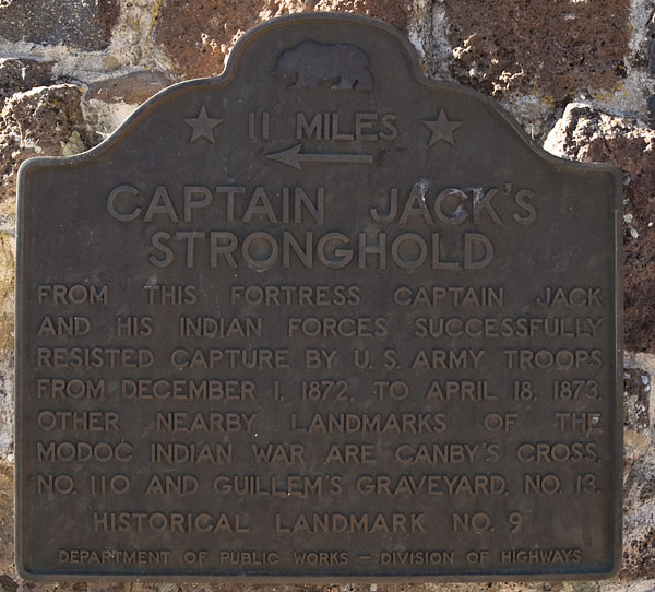 California Historical Landmark 9: Captain Jack's Stronghold