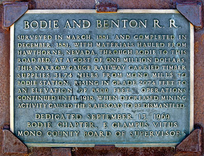 California Historic Point of Interest: Bodie and Benton Railroad