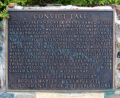 California Historic Point of Interest: Convict Lake