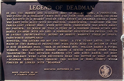 California Historic Point of Interest: Legend of Deadman in Crestview