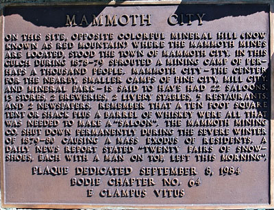California Historic Point of Interest: Mammoth City