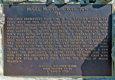 California Historic Point of Interest: McGee Mountain Rope Tow #34