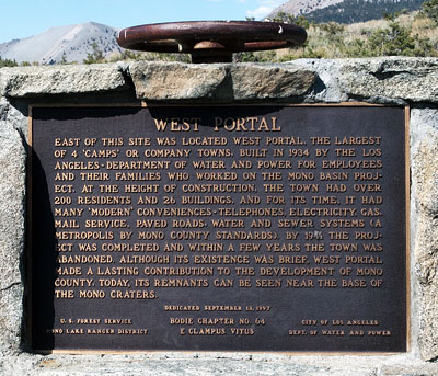 California Historic Point of Interest: West Portal Near Mono Lake