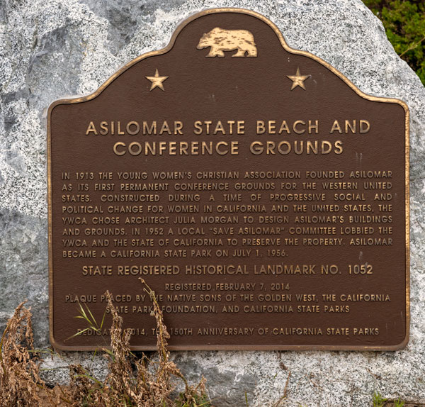 California Historical Landmark #1052 Asilomar in Pacific Grove