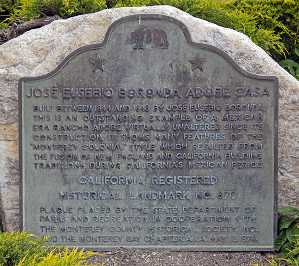 California Historical Landmark #870: Boronda Adobe in Salinas