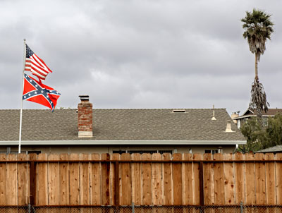 Battle Flag of the Army of Northern Virginia Displayed in Salinas