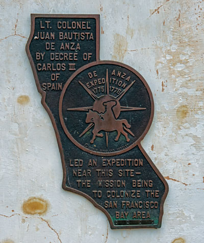 Point of Historic Interest in Carmel-by-the-Sea: Juan Bautista de Anza Expedition