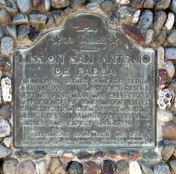 California Historical Landmark #232: Mission San Antonio de Padua