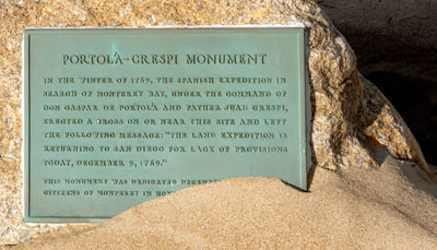 Point of Historic Interest in Seaside: Portolá-Crespi Monument