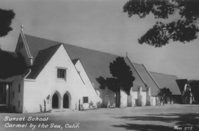 National Register #97001604: 1937 Photograph of Sunset School Auditorium in Carmel-by-the-Sea