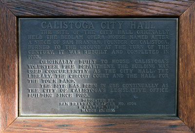 Point of Historic Interest: Calistoga City Hall