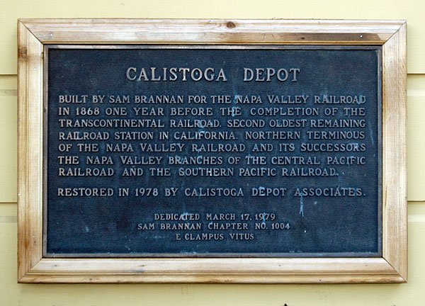 California Historical Landmark 687: Napa Valley Railroad Depot in Calistoga, California