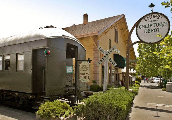 California Historical Landmark 687: Napa Valley Railroad Depot in Calistoga, California