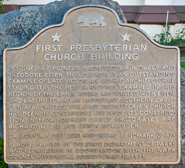 California Historical Landmark 878: Napa First Presbyterian Church