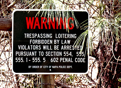Trespassing Loitering Forbidden By Law