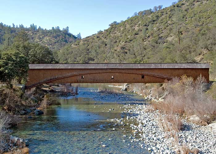 Bridgeport Covered Bridge Across South Fork of Yuba River, Nevada County, California
