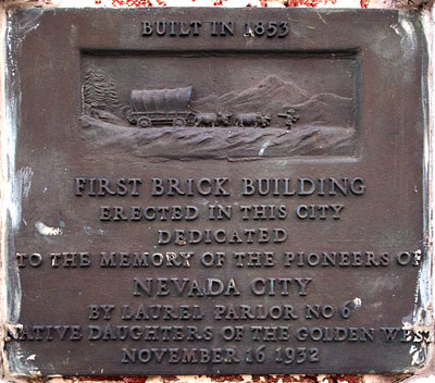 First Brick Building in Nevada City