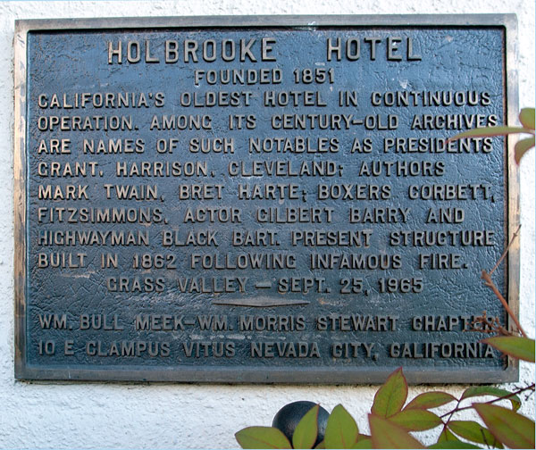 California Historical Landmark #914: The Holbrooke Hotel