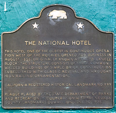 California Historical Landmark #899: National Exchange Hotel