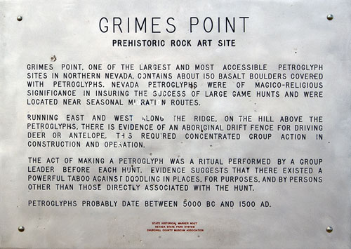 Nevada Historic Marker 27: Grimes Point in Churchill County