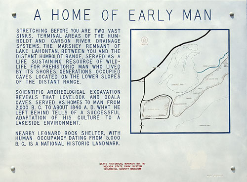 Nevada Historic Marker 147: A Home of Early Man