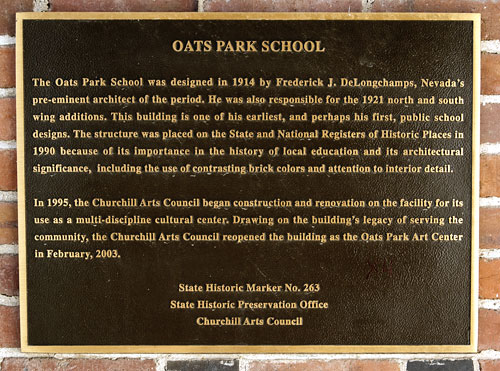 Nevada Historic Marker 263: Oats Park School