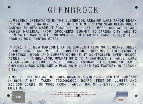 Nevada Historic Marker 219: Glenbrook