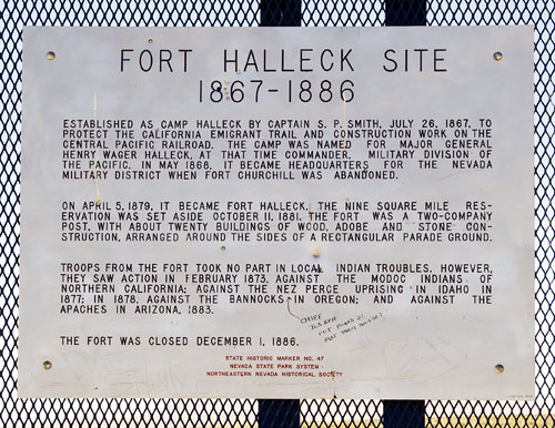 Nevada Historical Marker 47: Fort Halleck Military Reservation in Elko County